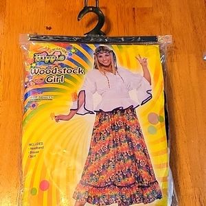 Complete Woodstock Hippie girl costume- Like New- Additional Wig included